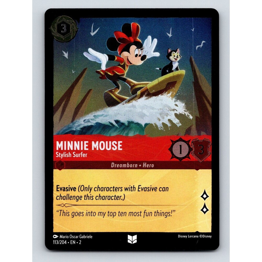 Minnie Mouse Stylish Surfer Evasive Hero Rarity Red Dreamborn Disney Lorcana